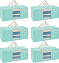 VENO 6 Pack Heavy Duty Moving Bags, Packing Bags with Clear Window, Alternative to Moving Boxes, Storage Bins for Clothes, Blankets, Comforters, College Dorm Essentials (Evergreen, 6 Pack)