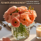 CONNOO 6 Pack Square Glass Vase 5" x 5" x 5", Clear Bulk Flower Vases for Centerpieces, Square Glass Cube Vase Floating Candle Holders for Wedding Party Home Decor