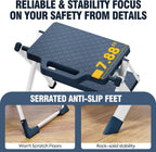 URACKIFY 2 Step Stool Foldable, Step Ladder with Non-Slip Rubber mat, Step Stool with Release Button, Lightweight Steel, Blue, for up to 330LBS.