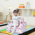 HONEY JOY Kids Sofa, 3-in-1 Convertible Children Folding Sofa & Comfy Flip Open Lounger Chair for Play, Foam Toddler Couch Fold Out, Gift for Boys Girls (Pink)