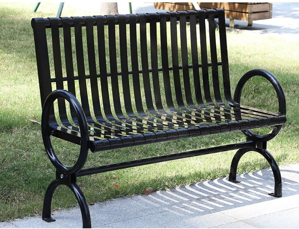 Patio Benches for Outdoors Park Chairs Outdoor Benches Iron Neighborhood Leisure Double Seats Patio Plaza Garden Benches for Outdoors