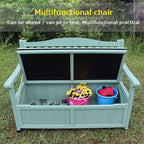 Terrace Park Benches Outdoor Storage Bench, Weatherproof Solid Wood Bench, Double Courtyard Bench with Backrest and Armrests, for Storing Gardening Tools/Outdoor Supplies
