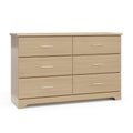Storkcraft Brookside 6 Drawer Dresser, Driftwood | GREENGUARD Gold Certified, Wood Dresser for Bedroom, Kids & Nursery Storage Chest, Safety Interlocking Drawers, Kids Bedroom