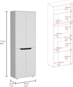 Modern Kitchen Pantry, Storage Cabinet with 4 Doors and 5 Interior Shelves, Easy to Maintain, for Dining Room