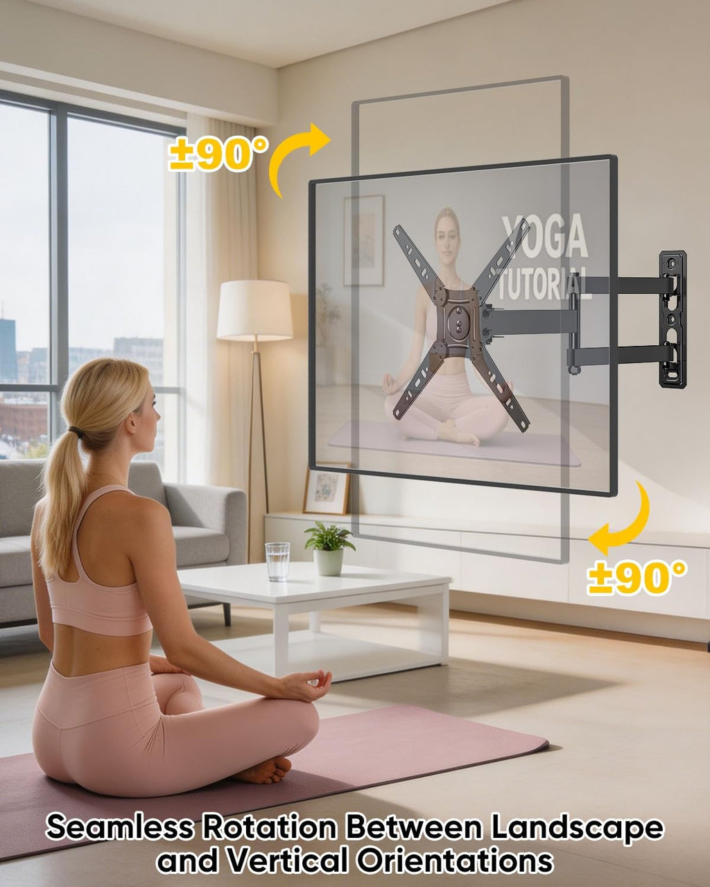 FORGING MOUNT Full Motion TV Wall Mount for 17-50 inch TVs up to 66 lbs,Rotating TV Wall Mount with Articulating Arms, Extension, Tilt, Swivel, Max VESA 300x300mm