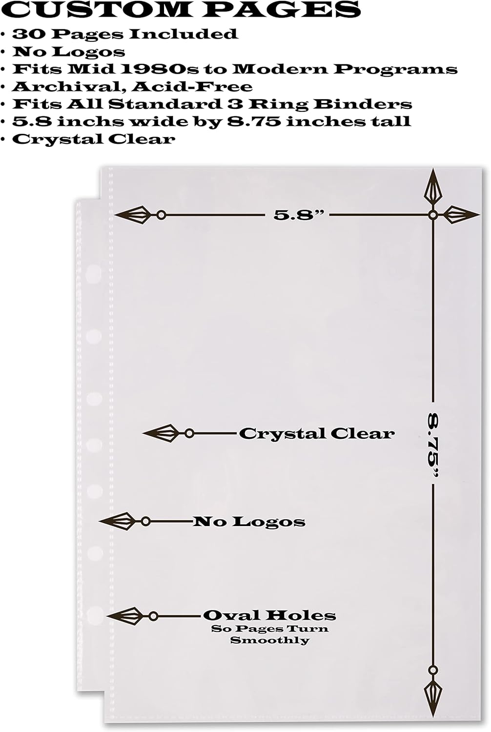 2Fold Binder for Holding Broadway Play Program and Theater Programs with 30 Custom Sheet Protectors - PU Leather - Fits Programs from Mid 1980s to Modern (Black/Gold Foil)