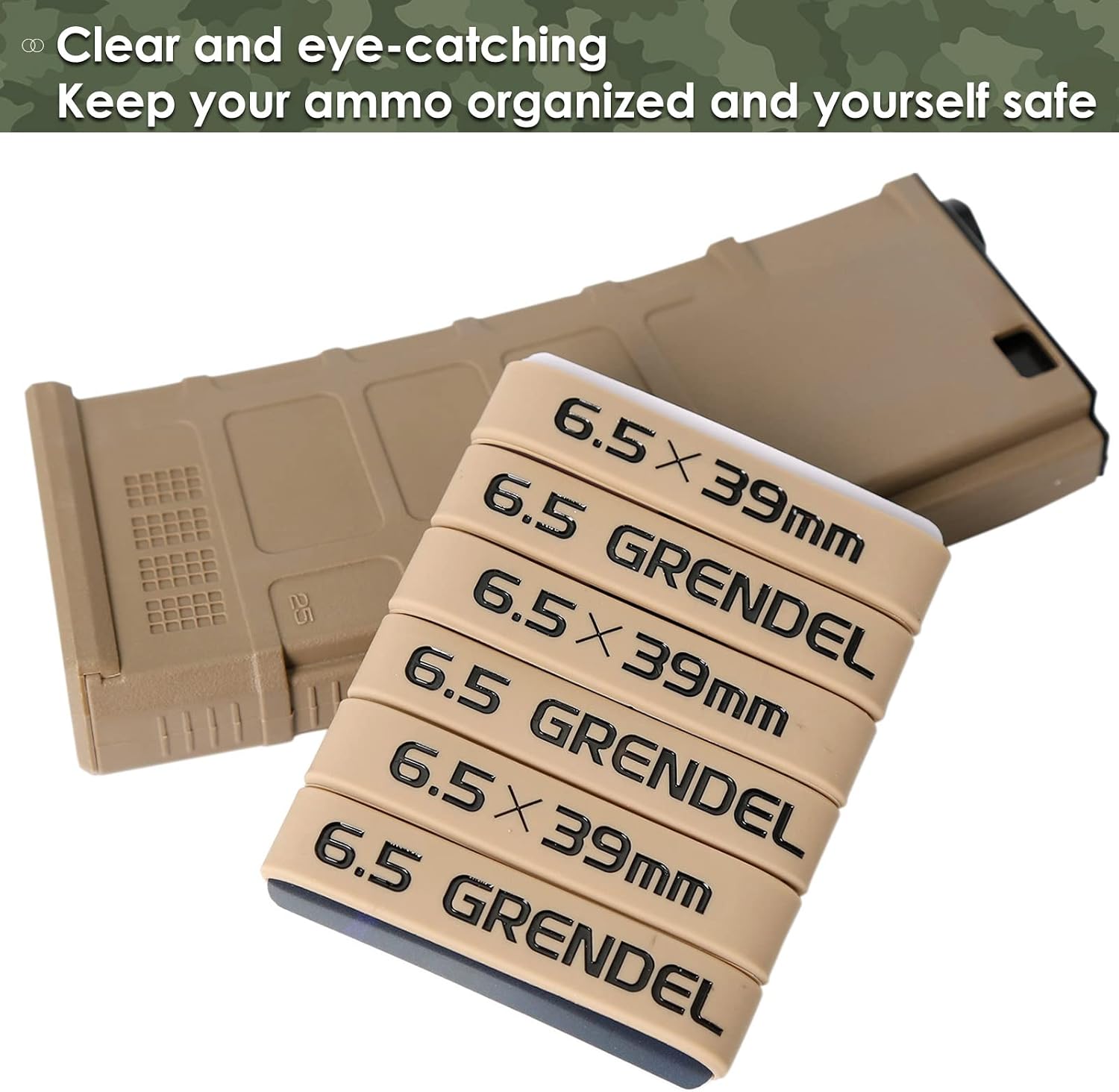 Aolamegs 6.5 Grendel/6.5X39mm Magazine Marking Band 6 Pack