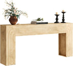knoworld 70.9-Inch Long Console Table, Farmhouse Entryway Table with Handcrafted Line Detailing, Wood Narrow Sofa Table for Living Room, Hallway, Foyer, and Behind Couch