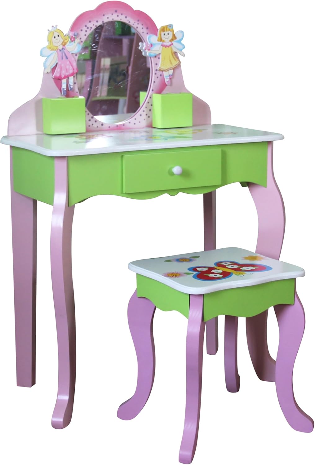 Funnel Layla Girls Flower Vanity Set with Stool