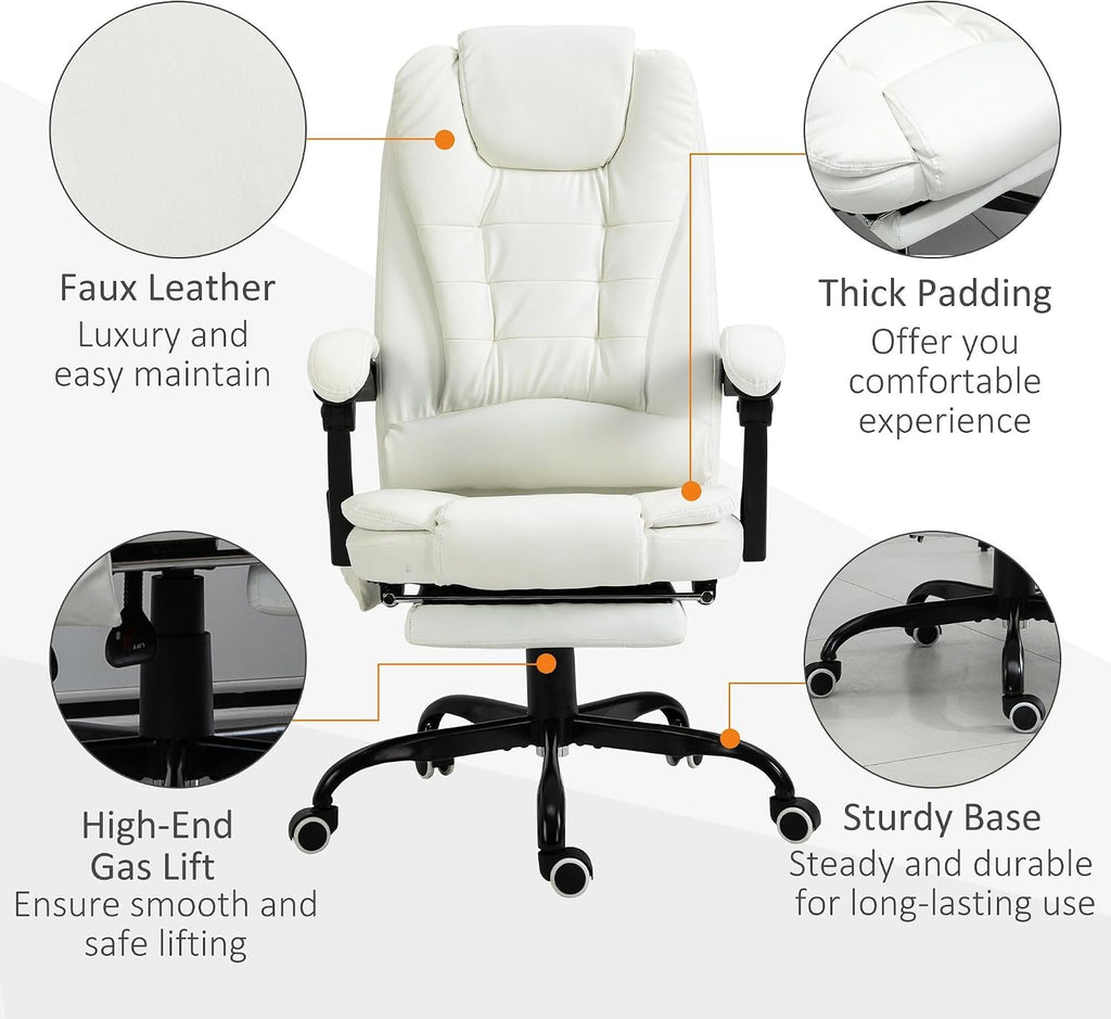 Massaging Office Chair with 7 Vibrating Motors and Reclining Feature
