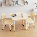 GAOMON Kids Table and 2 Chairs Set with Graffiti Desktop, Height Adjustable Toddler Table and Chairs Set for Reading, Drawing, Playing, Eating