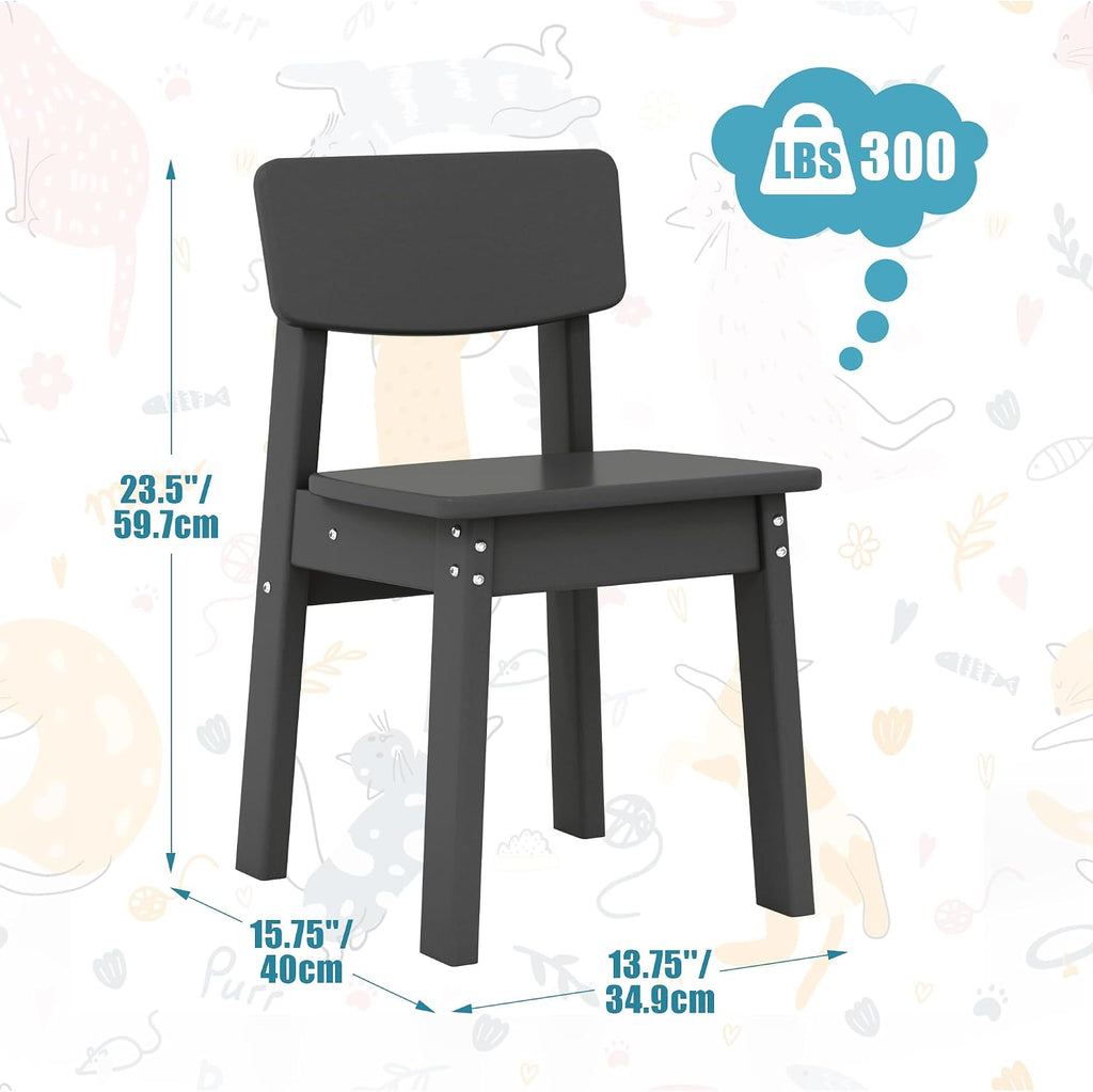 Costaelm Outdoor Kids Dining Chair Set of 2,Step Stool Toddler Chair, Gray