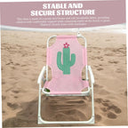 Kids Beach Chair with Umbrella, Foldable & Detachable Portable Oxford Cloth Cute Kids Beach Chair with Canopy for Outdoor Summer, Cactus
