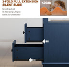 HIFYOBRO 2 Drawers End Table with Flip Top Charging Station Set of 2, Narrow Side Table, Type-C & USB Port & Power outlets, Wooden Storage End Table for Living Room, Bedroom