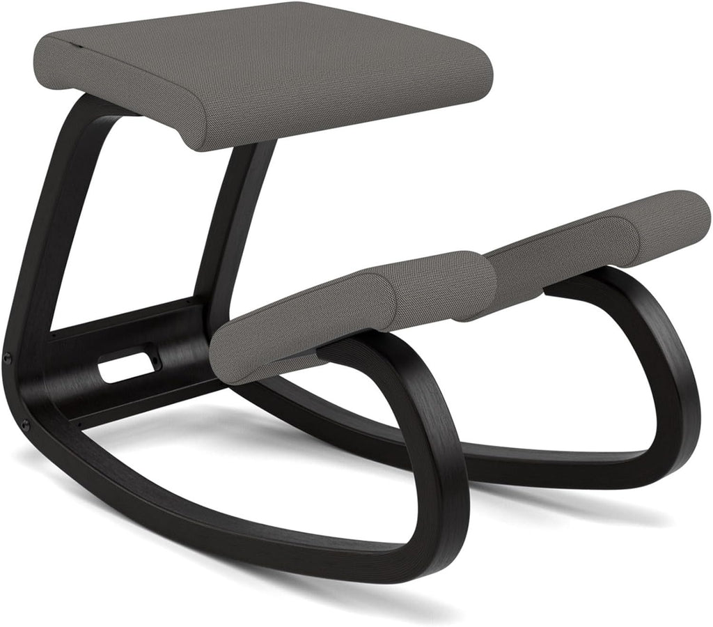 Varier Variable Black/Grey Ergonomic Office Kneeling Chair for Desk – Back Pain Relief, Rocking Seat for Home, Study & Posture Support – 10 Year Quality Guarantee