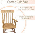 My Bambino Childrens Personalized Rocking Chair Natural Wood Engraved with Toddler Name Baby Gift