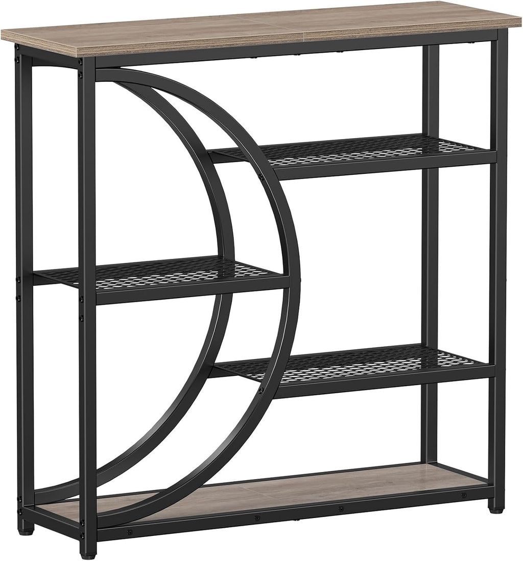 Snughome Entryway Table, Narrow Console Table, Industrial Sofa Table with 5 Tier Storage Shelves, Entrance Table for Hallway, Behind The Couch, Living Room, Foyer, Grey