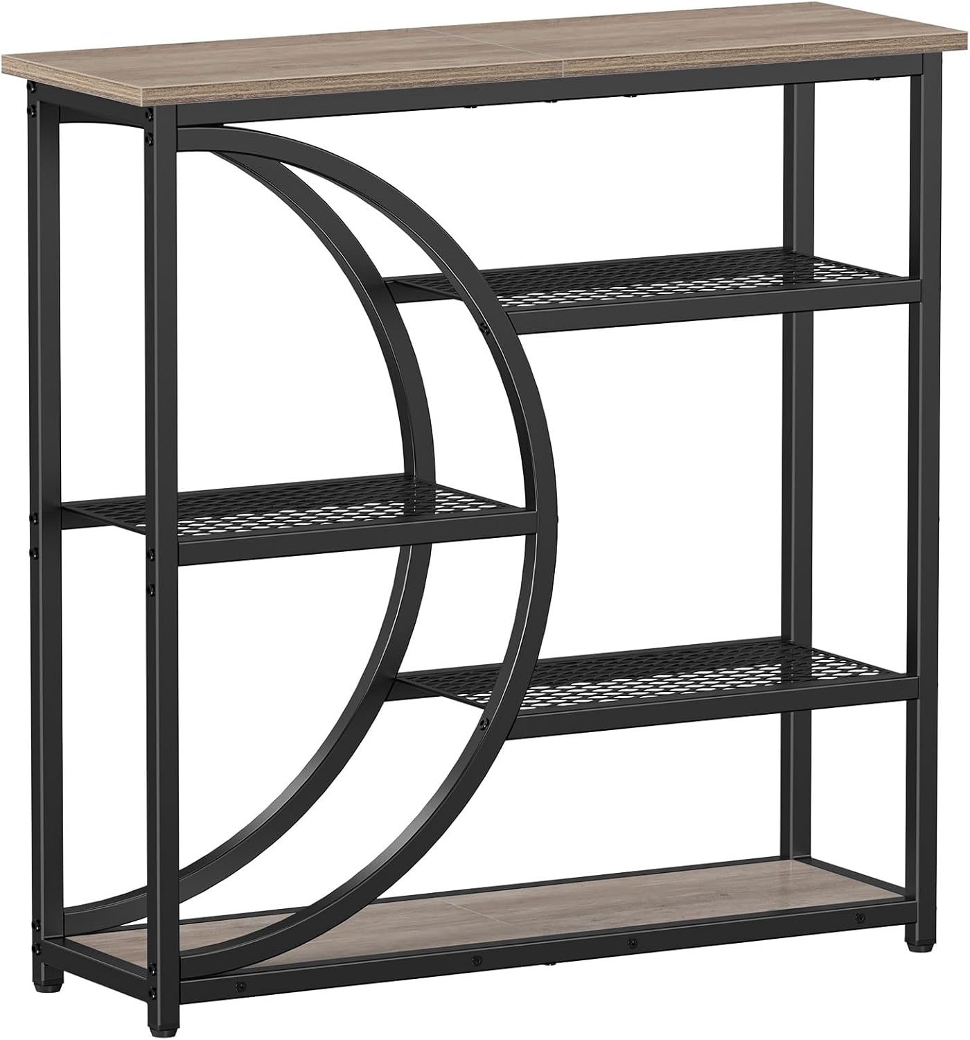 Snughome Entryway Table, Narrow Console Table, Industrial Sofa Table with 5 Tier Storage Shelves, Entrance Table for Hallway, Behind The Couch, Living Room, Foyer, Grey