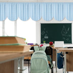 Irenare 8 Pcs Blue Check Plaid School Classroom Curtains Back to Classroom Colorful Curtains for Sunset Soiree Party Decorations Sunset Kindergarten Daycare Primary Bedroom Playroom Room Decor