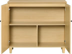 WAMPAT Modern Large Sideboards Credenza Storage Cabinets, 3 Pieces, Oak | 106" Wide Buffet Table w/ Doors & Shelves, Mid Century Tall Media Console, Wood Kitchen Coffee Bar for Living Room, Hallway