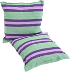 Galvanized Pipe Cut 130 * 100cm Green Strip Polyester Cotton Cushion Hanging Chair with 2pcs Cushion