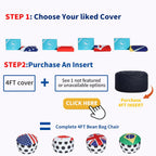 4FT Soccer Football Bean Bag Chair with Printed Flag Bean Bag Cover for Adults&Kids,2026 World Cup USA Fan Large Memory Foam Beanbags Ideal for Game Day & Living Room Bedroom