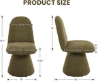 DUOMAY 360° Swivel Dining Chairs Set of 2, Mid Century Modern High Back Upholstered Kitchen Room Chair with Silent Rotating Base, Soft Chenille Accent Chair for Home Office Bedroom Reading, Green