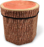 CHEFAN Fruit Storage Stool Ottoman,Tree Stump Stool, Cute Folding Storage Toy Box, Collapsible Seat Chest, Wood Stump Organizer Stool for Toy, Cloth and Kids