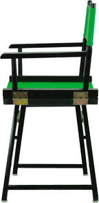 Casual Home Director's Chair ,Black Frame/Green Canvas,18" - Classic Height