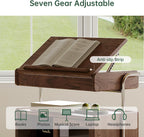 Solid Wood Side Table for Living Room, Bedroom, Walnut | Movable, Flip Top, 7 Angle Adjustment, Ample Storage