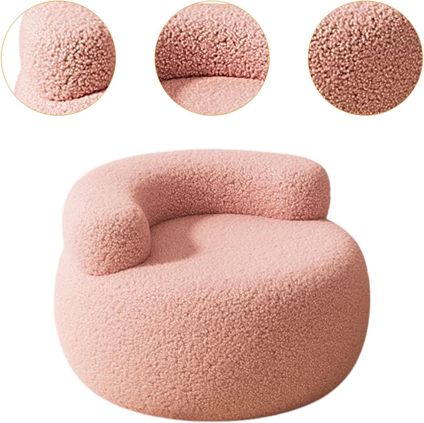 Lazy Sofa Footstool Ottoman Home Decor for Entryway Living Room Playroom Bedroom, Pink