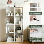 8-Cube Storage Organizer Shelf, Open Cube Bookshelf, Reversible Bookcase, Sturdy Modern Storage for Home Office, Bedroom, Living Room, White
