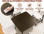PrimeZone 3 Piece Dining Table Set - Counter Height Bar Table and Chairs Set for 2, Mid-Century Modern Upholstered Bar Stools with Back & Wood Kitchen Table, Dinette Set for Dining Room, Pub