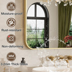 12x16 Inch Bathroom Mirrors for Over Sink, Brushed Gold Rectangle Mirror for Bathroom or Entryway, Wall Mounted Vanity Mirror with Aluminum Alloy Frame & Tempered Glass, Hangs Horizontally/Vertically