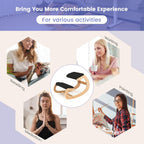 GOFLAME Ergonomic Kneeling Chair, Wooden Rocking Knee Chair with Comfortable Padded Seat Cushion & Knee Support for Home Office, Upright Posture Support Chair for Back Pain Relief (Black)