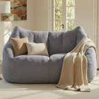 Relefree Oversized Bean Bag Chairs for Adults,Bean Bag Loveseat Sofa,Boneless loveseat for Reading,2 Seater Lazy Sofa for Small Spaces,Mini Small Couches for Living Room,Bedroom,Apartment,Lava Gray