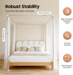 Stainless Steel Canopy Bed Frame, 4 Corner Mosquito Netting Bracket, Full Size Canopy Bed Frame Thicken Bed Frame Bracket for Twin (2 × 2 × 2m)