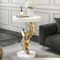 Modern Simple End Side Table,Abstract Art Side Table,Bedside Tables for Small Spaces,Resin Sculpture Side Tables,Elegant Nightstand,Sculpture Accent Bedside Tables for Living Room,Bedroom,Gol
