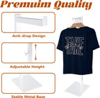 Clothing Display Rack, 21-36 Inch Adjustable Garment Stand, White, 2 Pack | Metal Countertop Stand for T-Shirts, Coats and Dresses, Ideal for Thrift Shops, Boutiques, Retail Stores and Trade Shows
