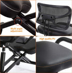 Ergonomic Kneeling Chair,Better Posture Rocking Stool,Ergonomic Office Desk Chairs,Posture Correcting for Bad Backs,Height Adjustable and Rotatable,for & Home (Black Net)