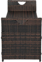 Outdoor Storage Bench, Wicker Rattan Deck Box with 2-Inch Thick Soft Cushion, Water Resistant Cushion Cover with Zipper for Patio Backyard Deck Poolside, Brown Gradient, 42 Inch