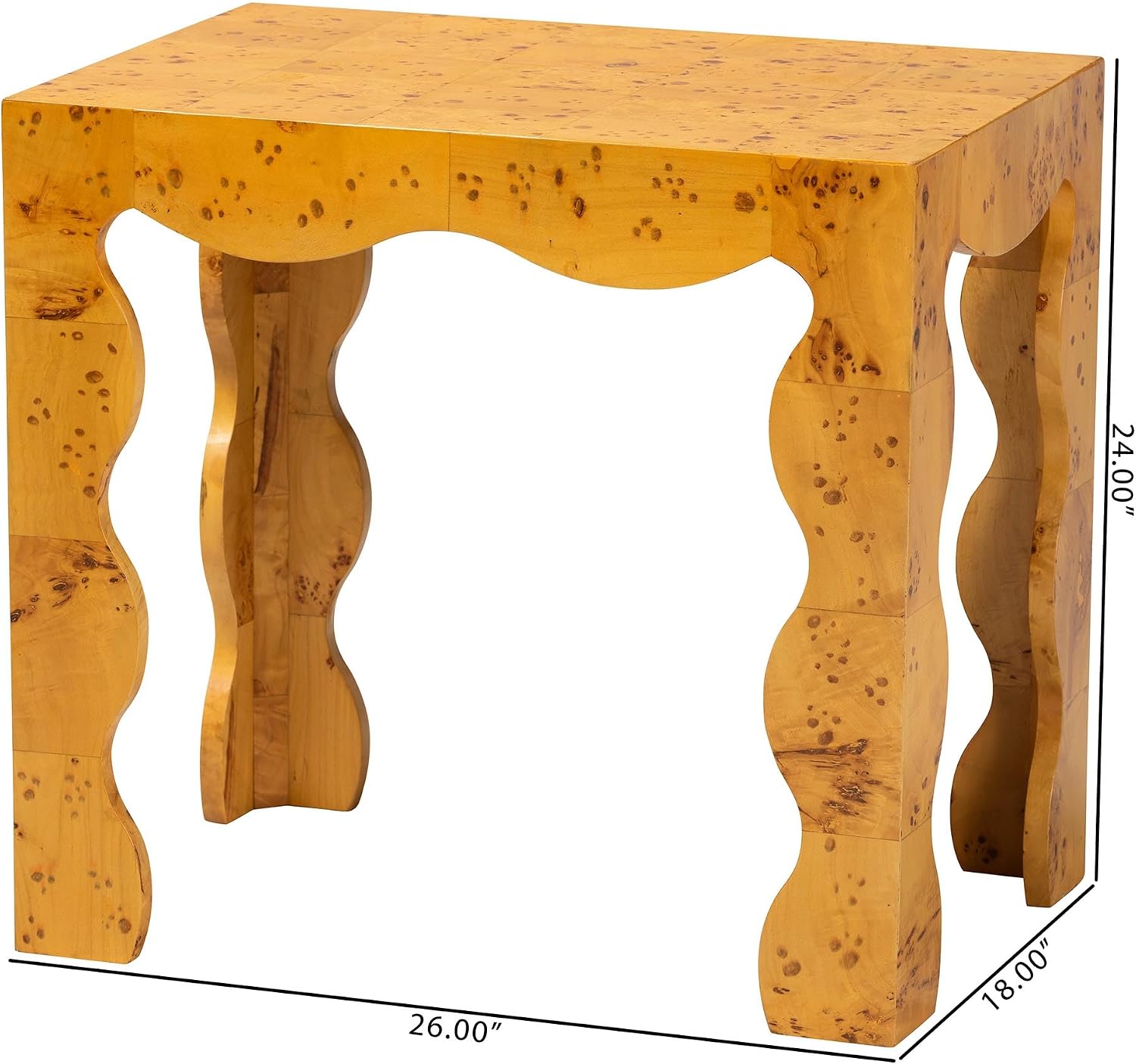 Bali & pari Huxley Modern and Contemporary Real Burl Wood End Table