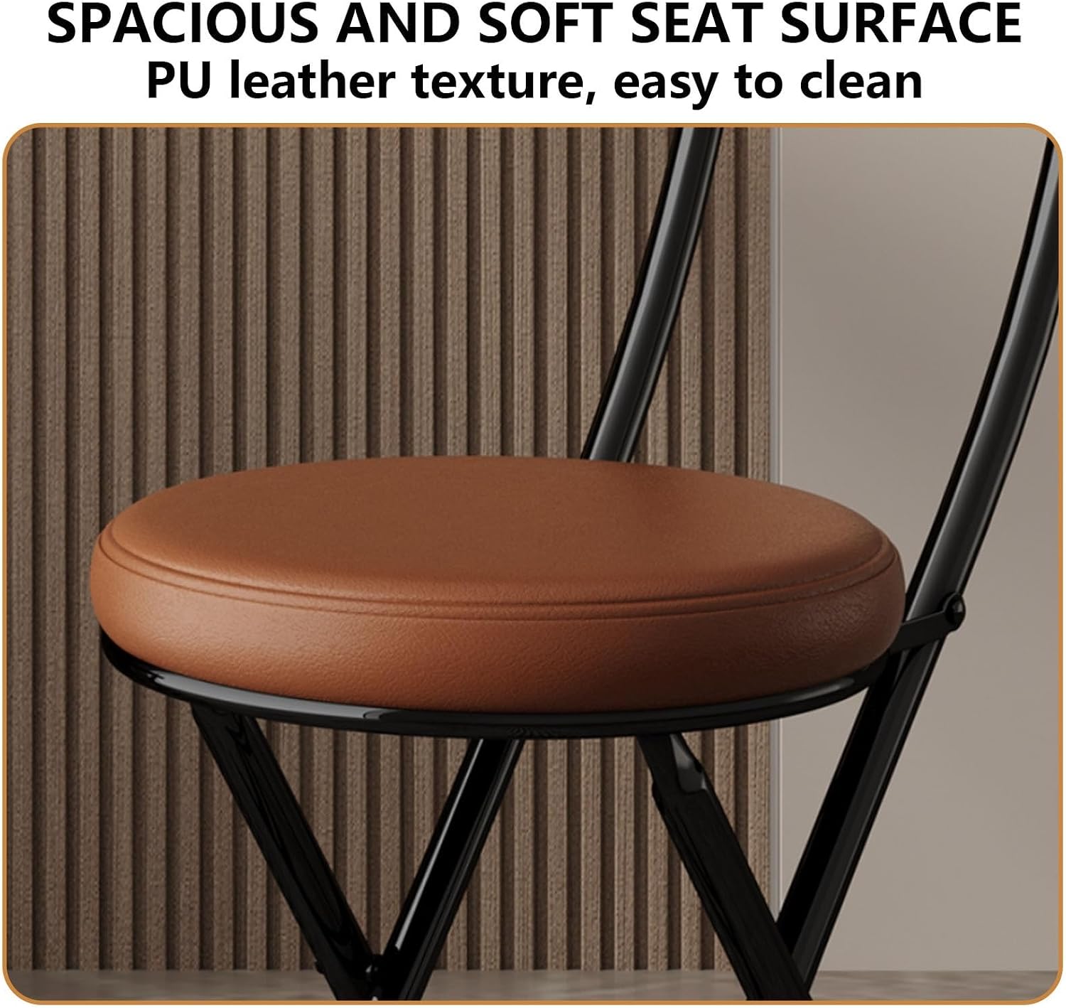 JSWHYBD Cushioned Padded Folding Stools Portable Folding Chair for Home Use with a Comfortable Reclining Backrest Small Footprint Suitable Homes Hotels Conference Rooms(Grey+White)