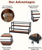 Coffee Syrup Rack Organizer, 2-Tier | Metal Bottle Holder, 10 Bottles Capacity, Rustic Countertop Display Shelf, For Coffee Bar, Kitchen Cabinet, Pantry