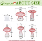 Glasseam Pink Glass Mushroom Vase: Cute Small Flower Vase Set of 10 Unique Mini Bud Vases for Centerpieces Decorative Vases for Flowers Funky Plant Vase Decor