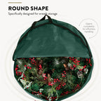 habibee 2 Pack Christmas Wreath Storage Bag, 30 Inches Christmas Large Wreath Container, Waterproof Heavy Duty 420D Oxford Cloth with durable Handles & Sleek Dual Zipper