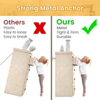 Booda Brand Furniture Anchors (10 Pack) for Baby Proofing, Furniture Straps Anti Tip Furniture Anchor Securing 400 lbs/Keep Baby Pet Safety from Falling Furniture, Metal White Earthquake Straps