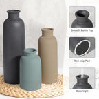 Small Ceramic Vase Set of 3, Boho Modern Flower Vase Room Decor, Farmhouse Decor, Vases for Your Kitchen, Bathroom, Bedroom, Living Room, Office&Shelf Centerpiece Table Decorations Multicolor