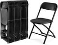 DUMOS Folding Chairs Sets of 20, 330lbs Capacity Plastic Stackable Home Office Chair, Portable Fold Up for Indoor Outdoor, Patio, Camping, Garden, Party, Black