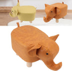 Beautiful Cartoon Elephant Footrest with Sponge Interior Non-slip Patch for Bedroom Playroom Decor for Children and Elderly (Orange)